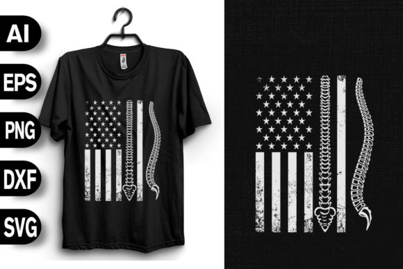 Chiropractor American Flag Graphics and T-Shirt Designs