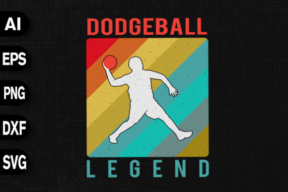 Dodgeball Legend Vintage Graphics T-Shirt Designs