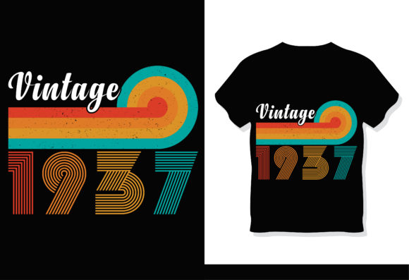 Retro Vintage 1937 T-Shirt Design Graphics